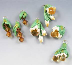 Clay and bead flowers